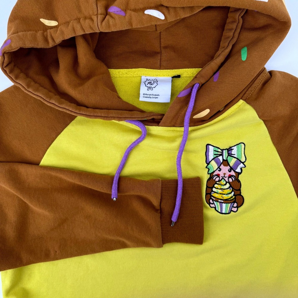 Moriah Elizabeth Hoodie Small Yellow Brown Grateful Monkey Juniper Cupcake Ragla - Picture 1 of 7